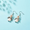 Synthetic Turquoise Skull with Wings Dangle Earrings EJEW-JE04944-02-2