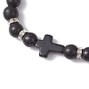 4Pcs 4 Colors Synthetic Turquoise Beaded Stretch Bracelets for Women BJEW-JB12288-5