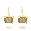 925 Sterling Silver Clear Cubic Zirconia Stud Earrings EJEW-Q030-05G-2