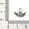 925 Sterling Silver Angel Wings Heart Charms STER-L066-04AS-3