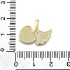 Brass Micro Pave Clear Cubic Zirconia Pendants KK-V010-30G-3