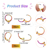  60Pcs 2 Style Rainbow Color 304 Stainless Steel Leverback Earring Findings STAS-NB0001-53M-2