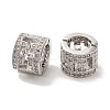 Hollow Column Brass Micro Pave Colorful Cubic Zirconia European Beads KK-C072-16P-2