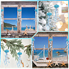 3Pcs Natural Shell Sea Urchin Jellyfish Hanging Ornaments with Crystal and Ribbon HJEW-WH20019-04-4