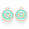 Golden Plated Alloy Enamel Charms ENAM-S118-05Q-1