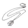 Anti-Tarnish 304 Stainless Steel & Plastic Pearl Paw Print Pendant Cable Chain Necklaces for Women STAS-Z114-16P-4