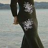 1Pair 3D Flower Polyester Embroidery Sew on Flower Appliques PATC-LP0001-35-3