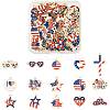 60Pcs 15 Styles Independence Day Alloy Enamel Pandants FIND-FS0004-41-1