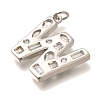 Brass Micro Pave Clear Cubic Zirconia Pendants KK-G521-01P-W-2