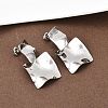 304 Stainless Steel Square Dangle Stud Earrings EJEW-K268-79A-P-3