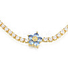Cubic Zirconia Classic Tennis Necklace with Flower Links NJEW-N048-01C-3