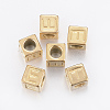 304 Stainless Steel Large Hole Letter European Beads STAS-H428-01G-E-1