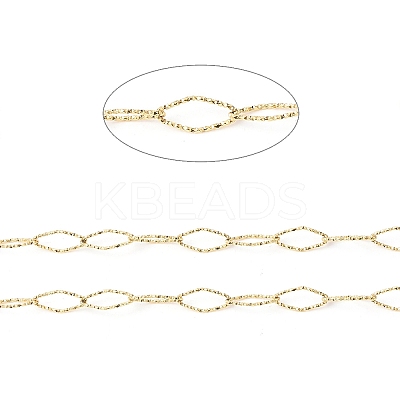 Ion Plating(IP) 304 Stainless Steel Textured Horse Eye Link Chains CHS-I020-01B-G-1