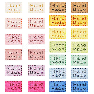 65Pcs 13 Colors Rectangle Hand Made Suede Clothing Label AJEW-TA0002-15-1