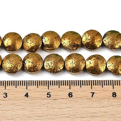 Electroplated Natural Lava Rock Beads Strands G-K388-01D-1