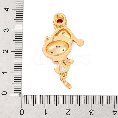 Christmas Theme Brass Micro Pave Cubic Zirconia Pendants KK-C076-27G-02-1