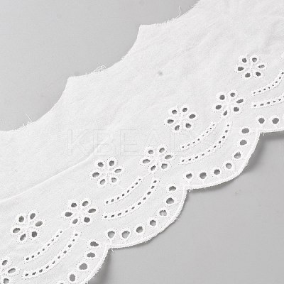 Cotton Embroidery Flower Lace Ribbon OCOR-WH0097-62B-1