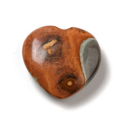 Natural Desert Jasper/Polychrome Jasper Heart Love Stone G-C010-04-1