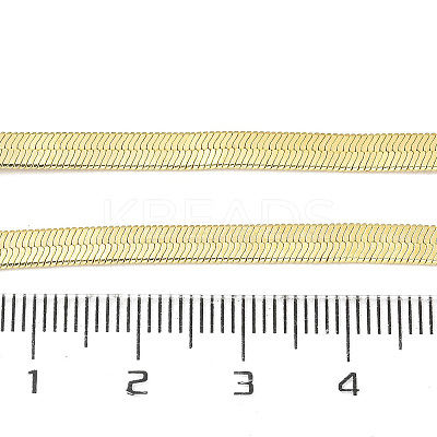 4mm Rack Plating Brass Herringbone Chain Necklaces for Women Men MAK-L044-16G-1