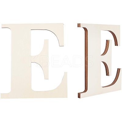 Letter E Shape Unfinished Wood Slices DIY-GA0001-13-1