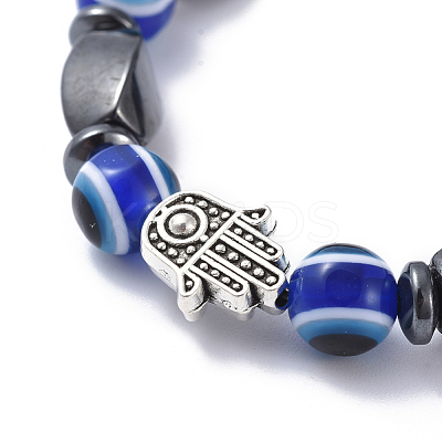 Evil Eye Resin Beads Stretch Bracelets BJEW-JB04460-1