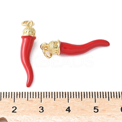 Brass Enamel Pendants X-KK-A252-13B-G-1