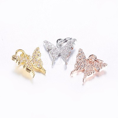 Long-Lasting Plated Brass Micro Pave Cubic Zirconia Charms ZIRC-F069-32-1
