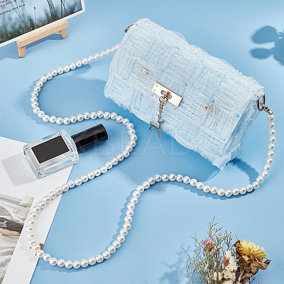 2Pcs ABS Plastic Imitation Pearl Beaded Bag Straps AJEW-PH0003-99B-1