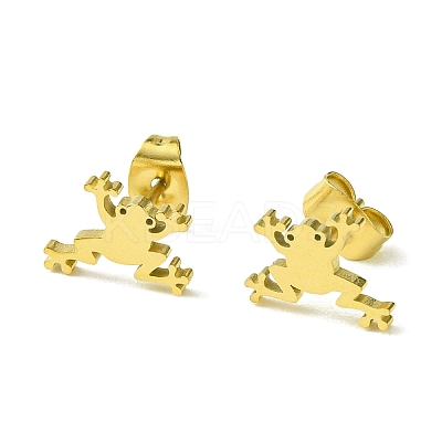 Cute Little Animal Theme 304 Stainless Steel Stud Earrings LS-EJEW-B041-02H-G-1
