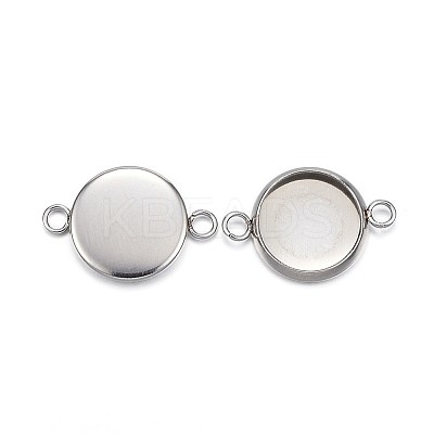 Tarnish Resistant 304 Stainless Steel Cabochon Connector Settings LS-X-STAS-G127-14-10mm-P-1