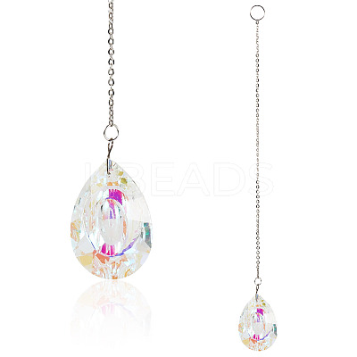1Pc Transparent Glass Hanging Suncatchers AJEW-TADJ0001-02C-1
