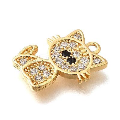 Brass Micro Pave Cubic Zirconia Pendants KK-K294-04G-1