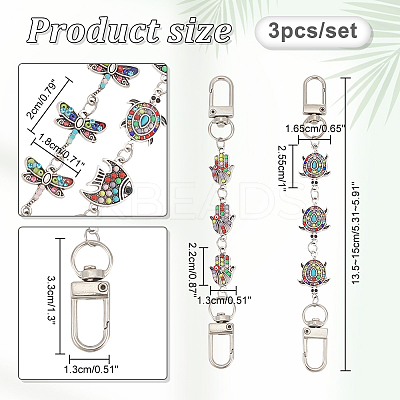 Alloy Enamel & Rhinestone Link Purse Strap Extenders FIND-AB00037-02-1
