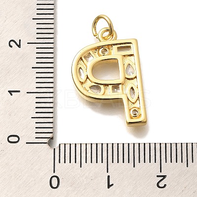 Brass Micro Pave Clear Cubic Zirconia Pendants KK-G521-01G-P-1