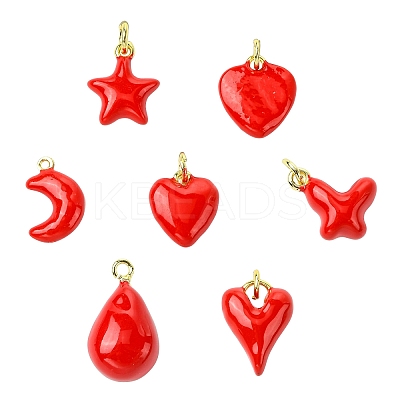 7Pcs 7 Styles Brass Pendants KK-CJ0003-59-1