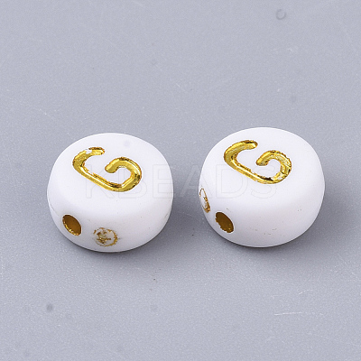 Plating Acrylic Beads PACR-R242-01G-1