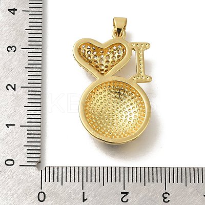 Rack Plating Brass with Cubic Zirconia Pendants and Enamel KK-Z086-04G-1