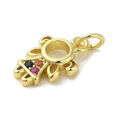 Brass Micro Pave Cubic Zirconia Charms KK-M283-18B-02-1