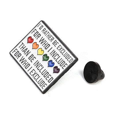 Pride Month Rainbow Heart Enamel Brooches JEWB-I062-02EB-1