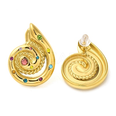 Snail 304 Stainless Steel Stud Earrings EJEW-D104-02G-02-1
