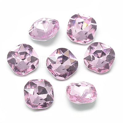 Pointed Back Glass Rhinestone Cabochons RGLA-T032-10x10mm-03-1