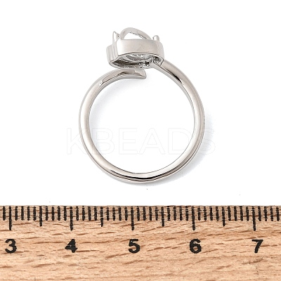 Brass Micro Pave Cubic Zirconia Cuff Open Rings for Women RJEW-L343-01P-02-1