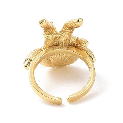 Cubic Zirconia Hand Open Cuff Ring RJEW-G270-02G-03-1