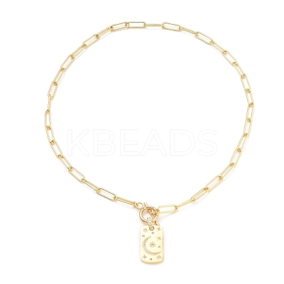 Brass Micro Pave Clear Cubic Zirconia Pendant Necklaces NJEW-JN03103-02-1
