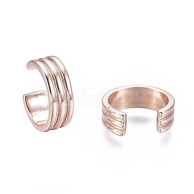 Brass Cuff Earrings LS-EJEW-I249-12RG-1