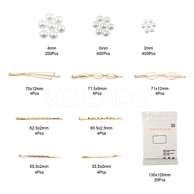 DIY Imitation Pearl Hair Bobby Pins Making Kits DIY-LS0003-57-1