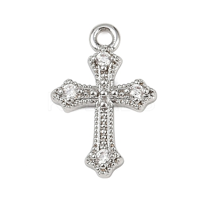 Brass Micro Pave Clear Cubic Zirconia Pendants LS-KK-L238-13P-1