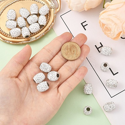 20Pcs Handmade Polymer Clay Rhinestone European Beads CPDL-YW0001-03-1