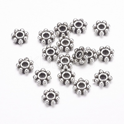 Tibetan Style Alloy Daisy Spacer Beads X-LF0991Y-AS-RS-1