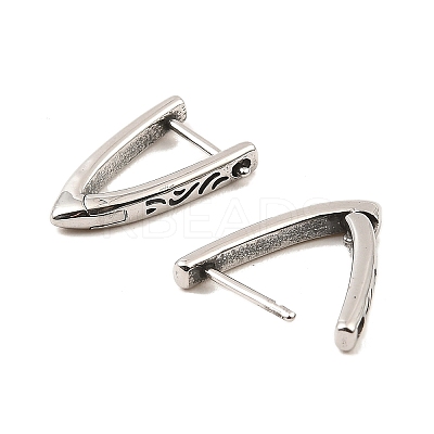 Antique Silver 316 Surgical Stainless Steel Hoop Earrings EJEW-D096-03A-AS-1